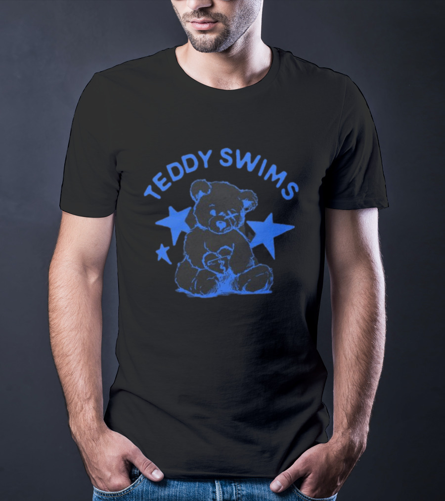 Teddy Swims Teddy Stars Bear Illustration In Blue With Stars T-Shirt