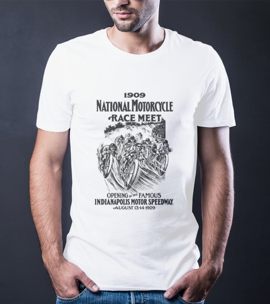 1909 National Motorcycle Race Meet Indianapolis Motor Speedway Opening Event T-Shirt