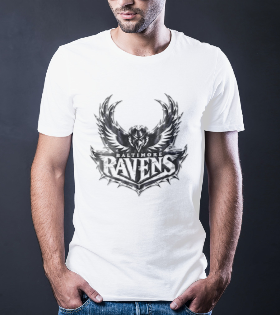 Baltimore Ravens Purple Metallic Bird Ravens T-Shirt