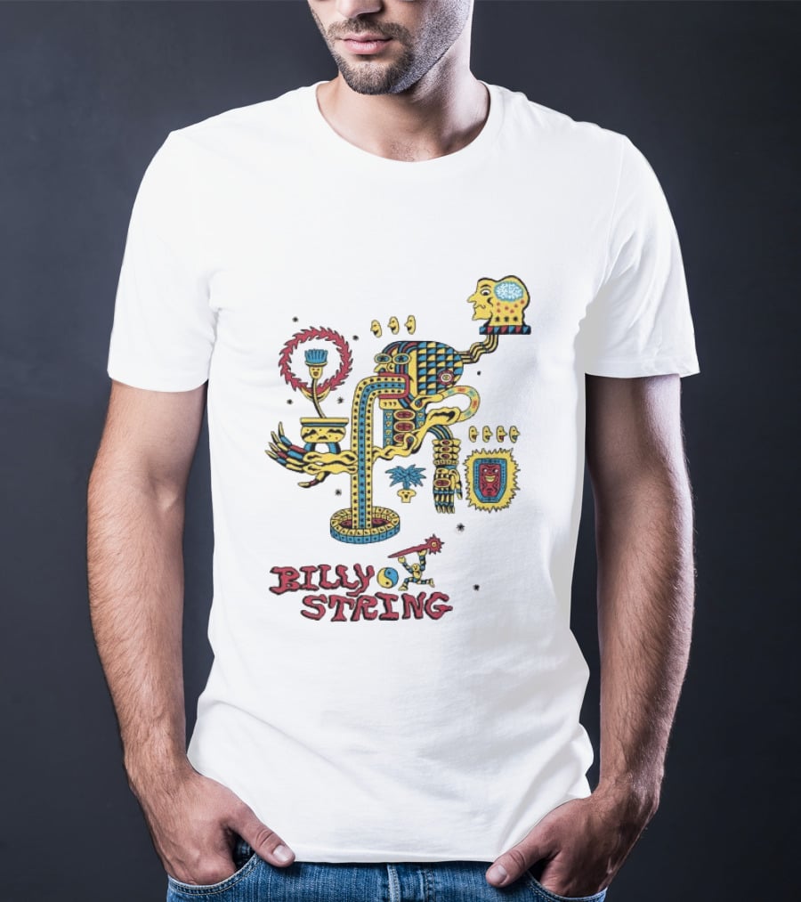 Billy Strings Store Surreal Psychedelic Art With Abstract Face And Colorful T-Shirt