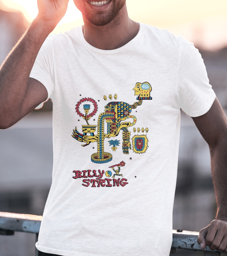 Billy Strings Store Surreal Psychedelic Art With Abstract Face And Colorful T-Shirt