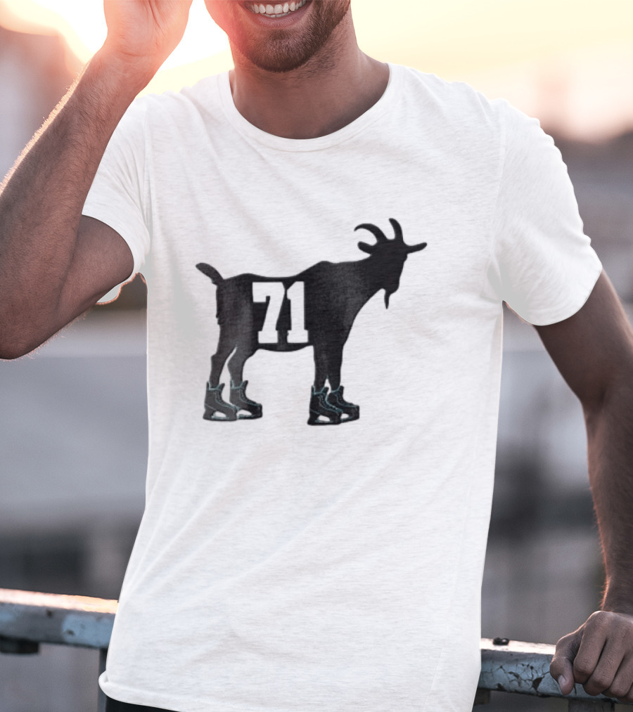 Boston Bruins 71 Goat Ice Skates Attilio Biasca Black T-Shirt
