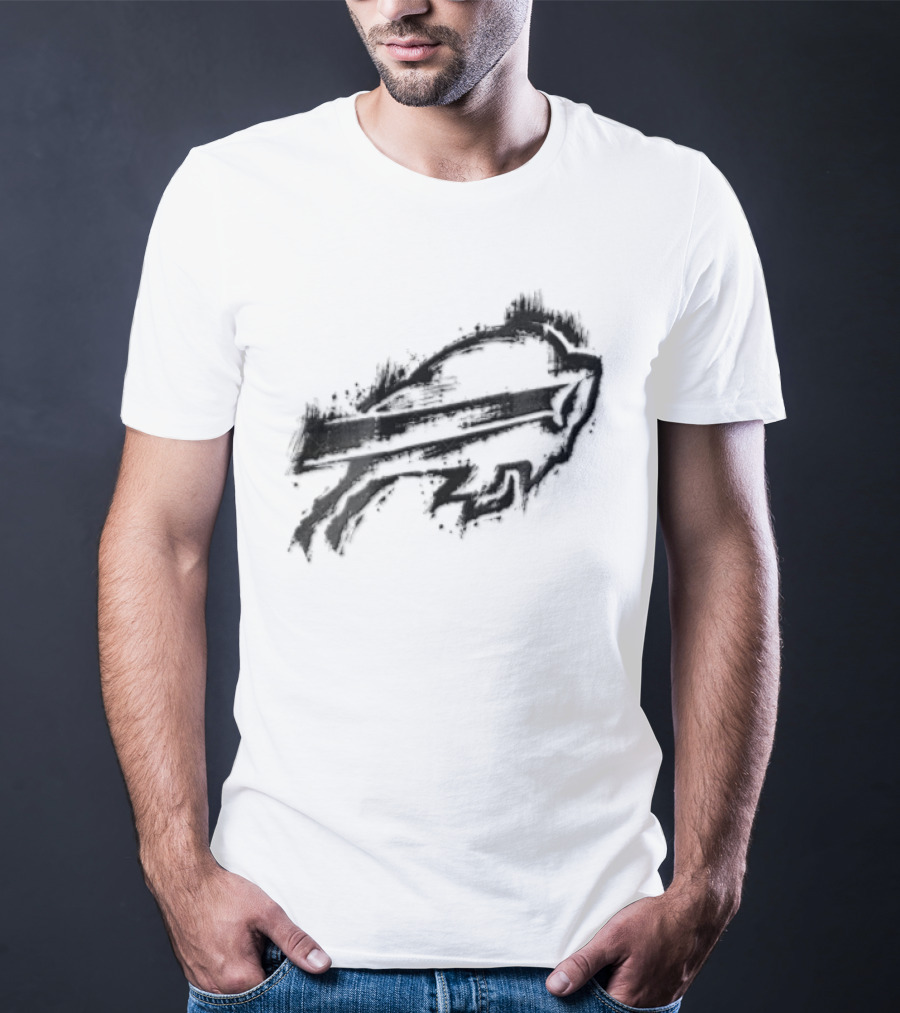 Buffalo Bills Black Ink Style NFL Team Graphic Buffalo Bills T-Shirt