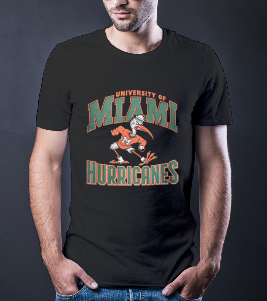 University Of Miami Hurricanes Mascot Ibis Running T-Shirt