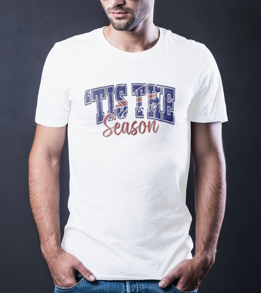 Buffalo Bills Tis The Season Distressed Lettering T-Shirt
