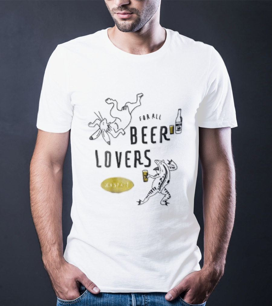 For All Beer Lovers Kanpai Choju Giga Dancing Rabbit Frog Kanpai Cheers T-Shirt