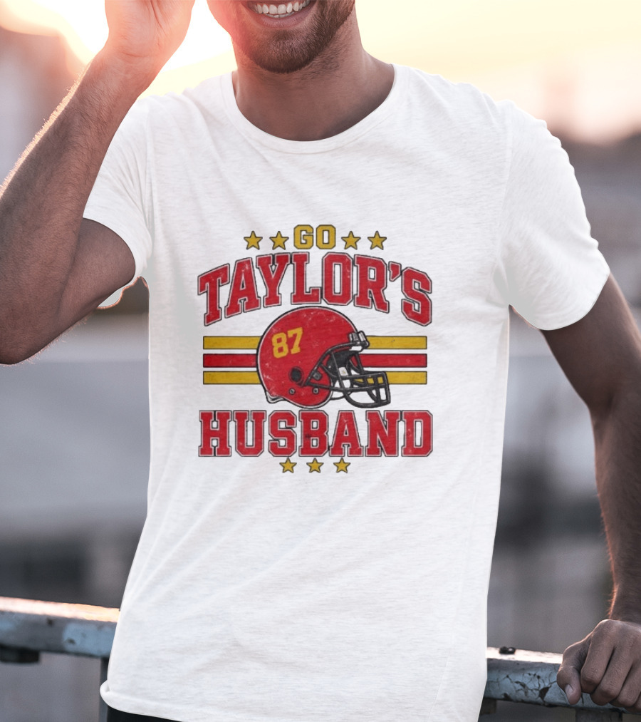 Go Taylor's Husband Football Helmet 87 Stars T-Shirt