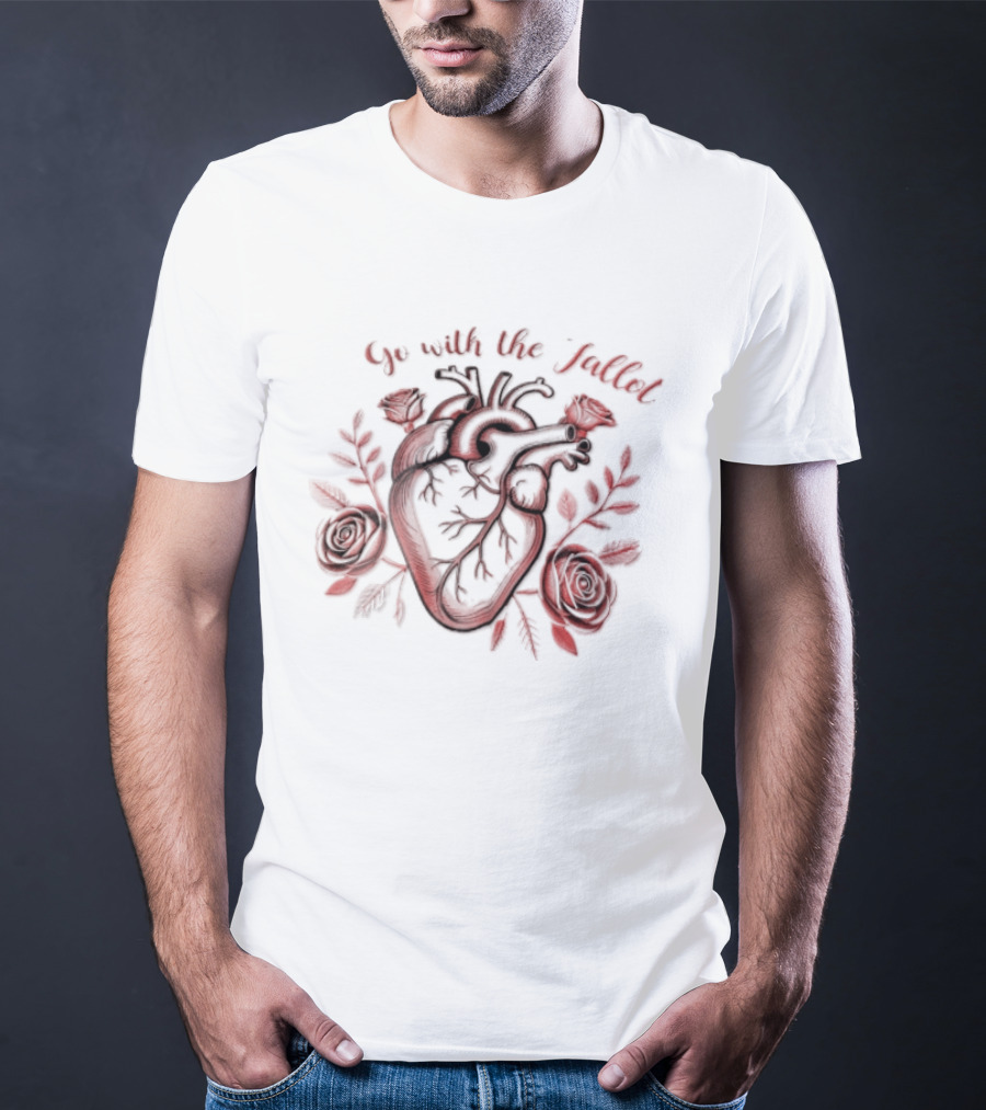 Go With The Fallot Anatomical Heart Rose Surround T-Shirt