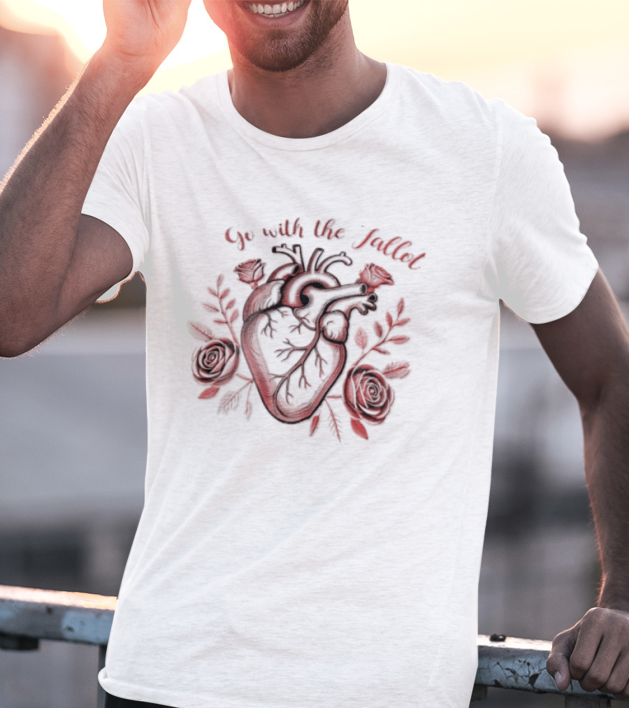Go With The Fallot Anatomical Heart Rose Surround T-Shirt