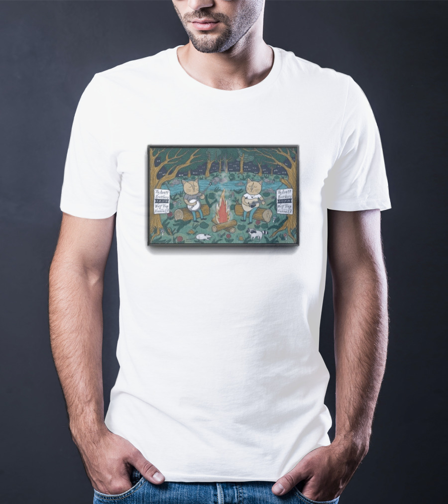 The Avett Brothers Vienna VA Tour 9 18 2026 Cats Playing Instruments By Campfire T-Shirt