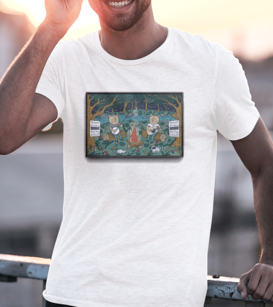 The Avett Brothers Vienna VA Tour 9 18 2026 Cats Playing Instruments By Campfire T-Shirt