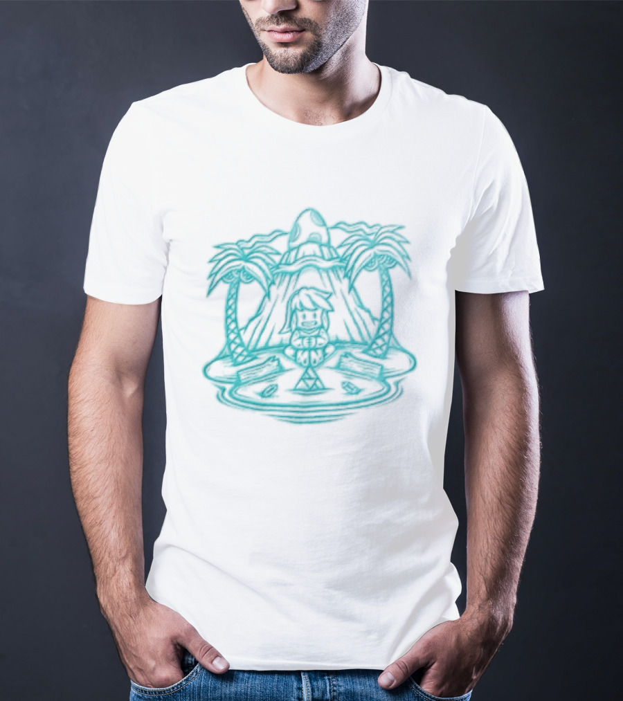 Stranded In A Dream Island Palms Tropical Scene T-Shirt