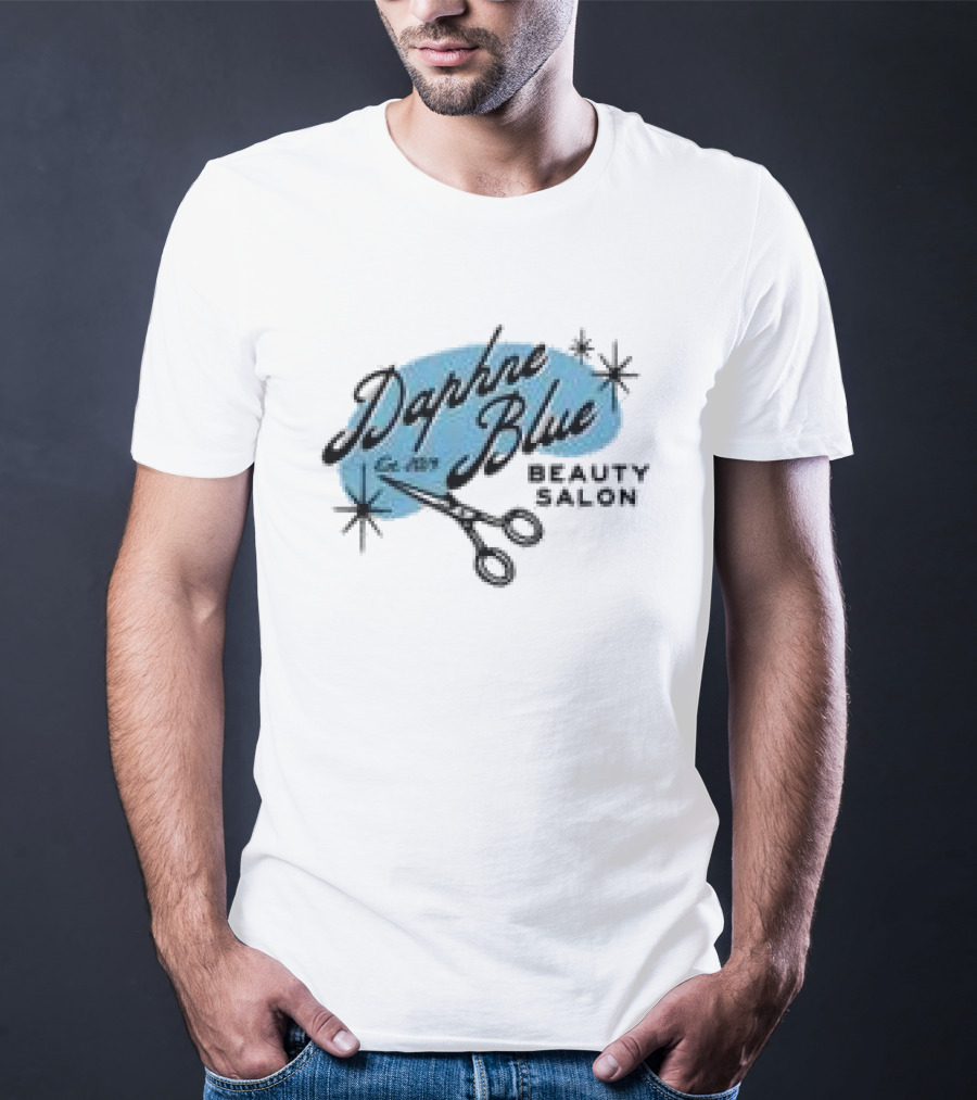 Daphne Blue Beauty Salon Est. 1983 Scissors Stars T-Shirt