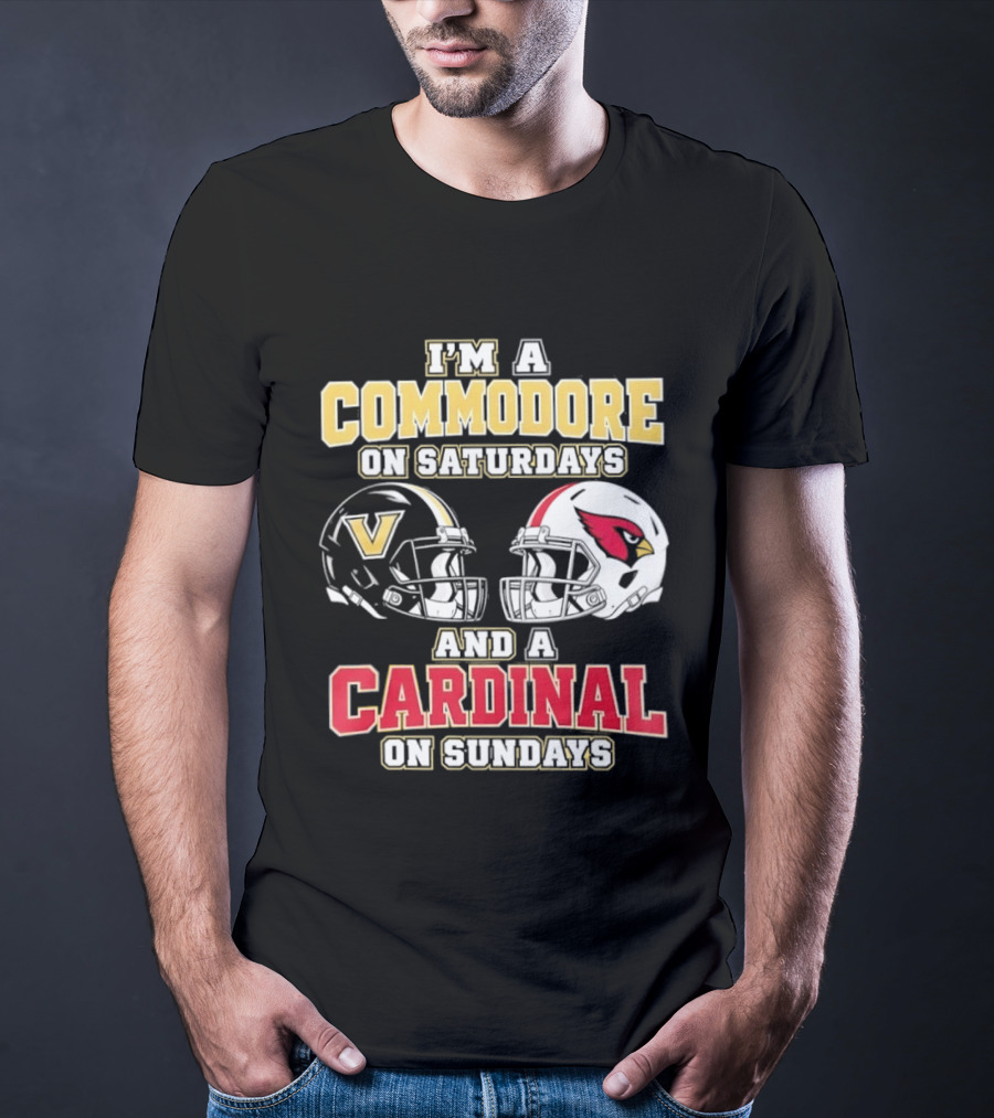 I'm A Commodore On Saturdays And A Cardinal On Sundays Football Helmets T-Shirt
