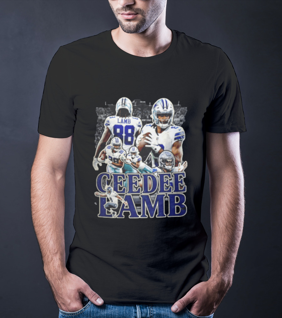 Dallas Cowboys Ceedee Lamb 88 NFL Football Multiple Action Poses T-Shirt