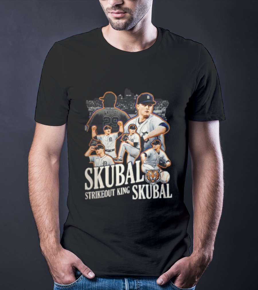 Detroit Tigers Skubal Strikeout King Baseball Pitcher Tiger T-Shirt