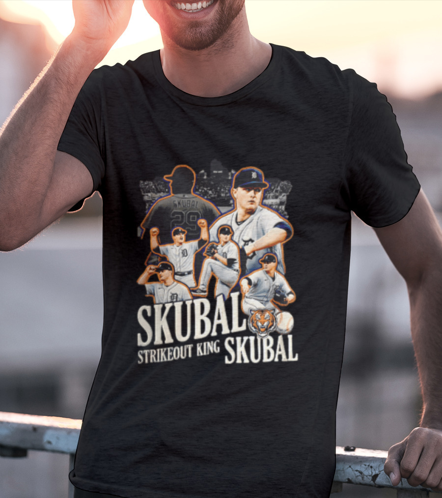 Detroit Tigers Skubal Strikeout King Baseball Pitcher Tiger T-Shirt