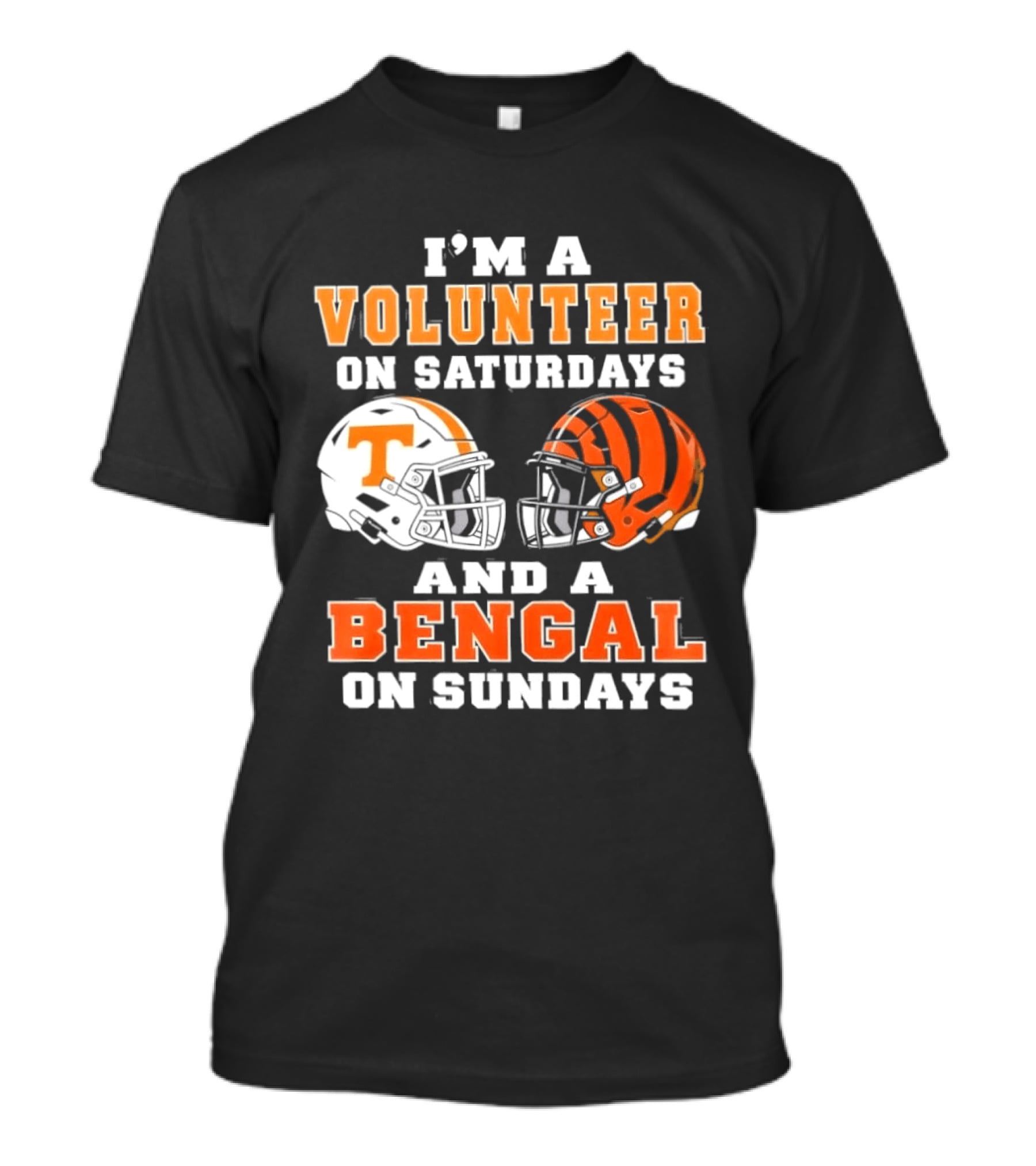 Volunteer On Saturdays Bengal On Sundays Football Helmets T-Shirt