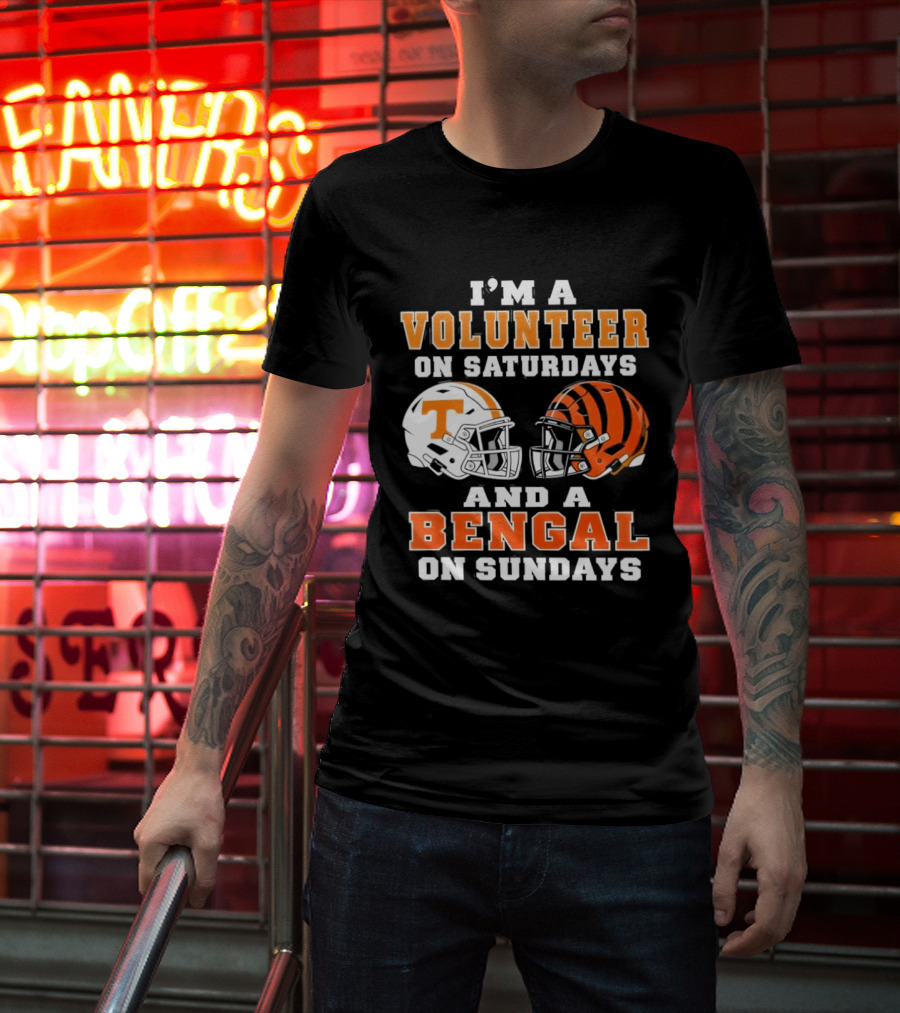 Volunteer On Saturdays Bengal On Sundays Football Helmets T-Shirt