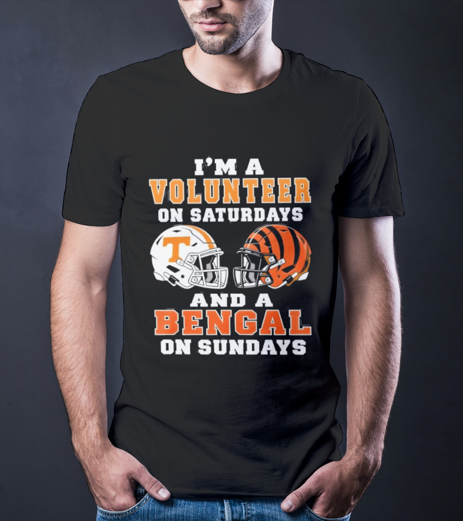 Volunteer On Saturdays Bengal On Sundays Football Helmets T-Shirt