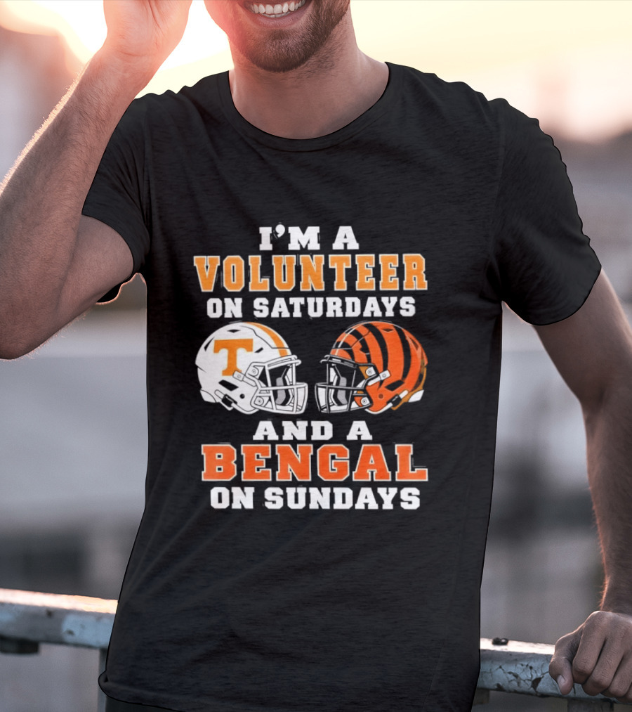 Volunteer On Saturdays Bengal On Sundays Football Helmets T-Shirt