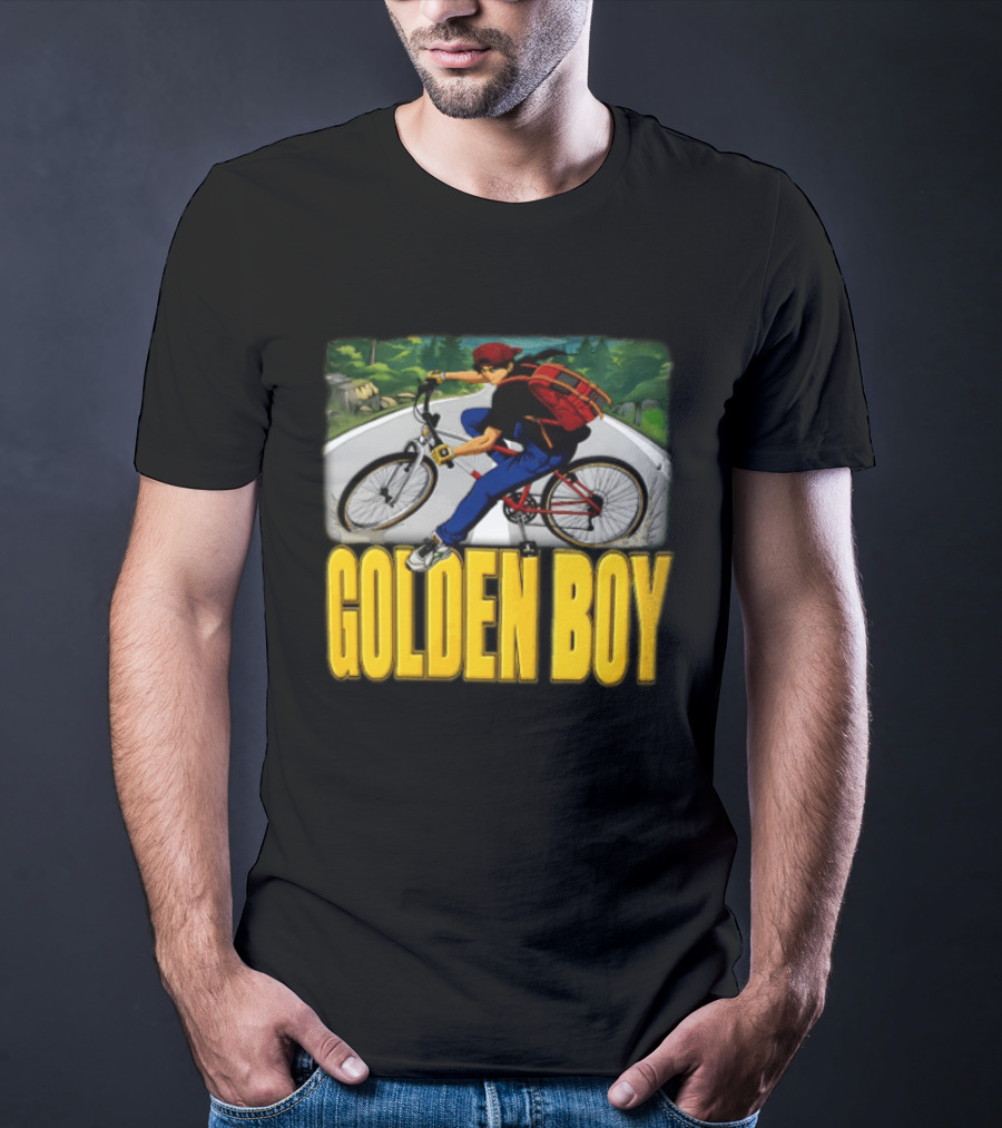 Golden Boy Kintaro Oe 1995 2025 Anime Boy Riding Bicycle Backpack T-Shirt