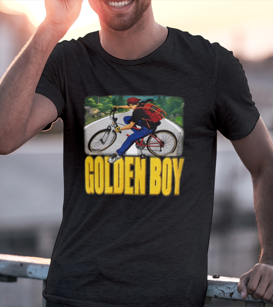 Golden Boy Kintaro Oe 1995 2025 Anime Boy Riding Bicycle Backpack T-Shirt