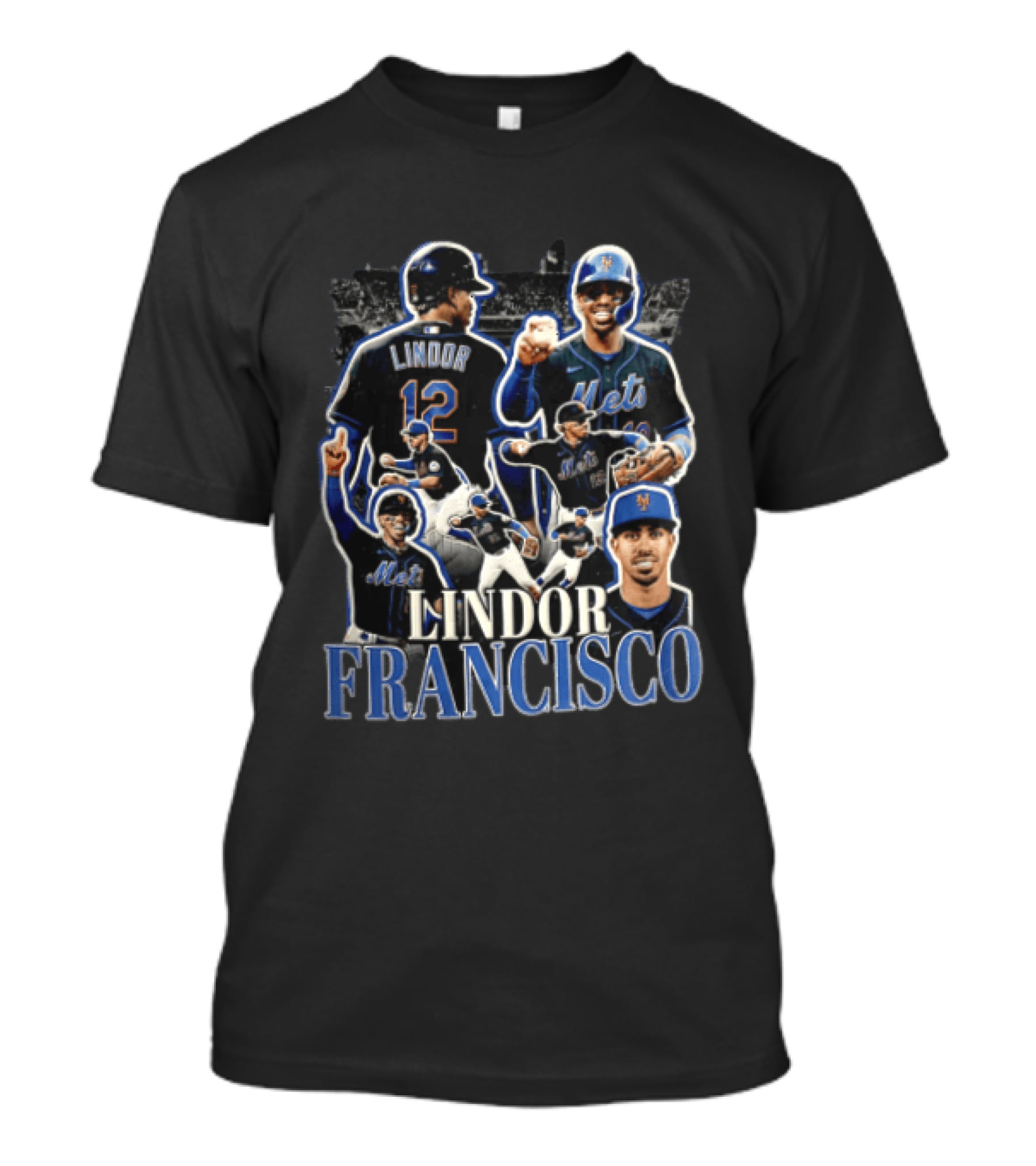 New York Mets Francisco Lindor Baseball Collage Multiple Poses T-Shirt