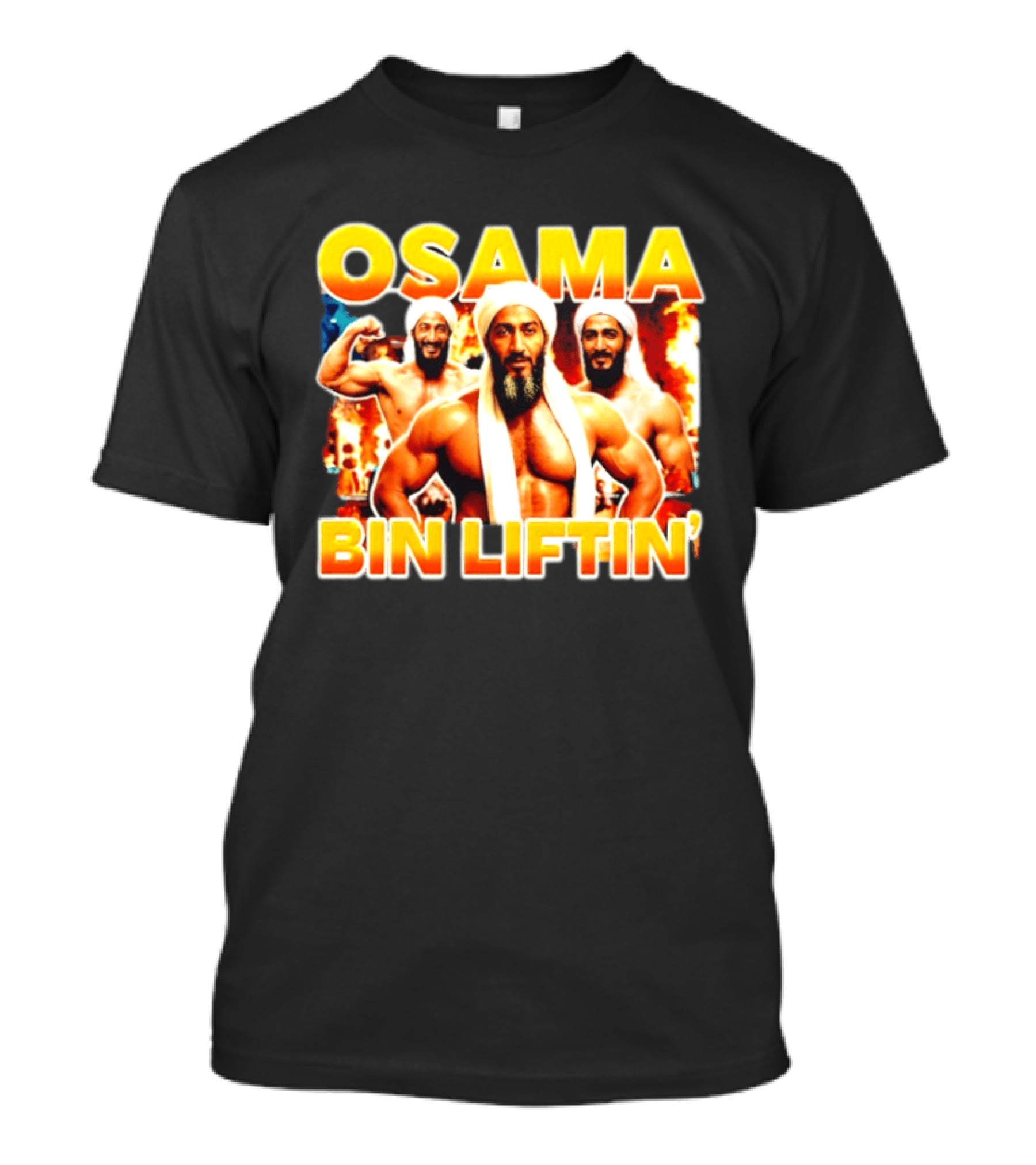 Osama Bin Liftin' Muscular Trio With Turbans And Explosive T-Shirt