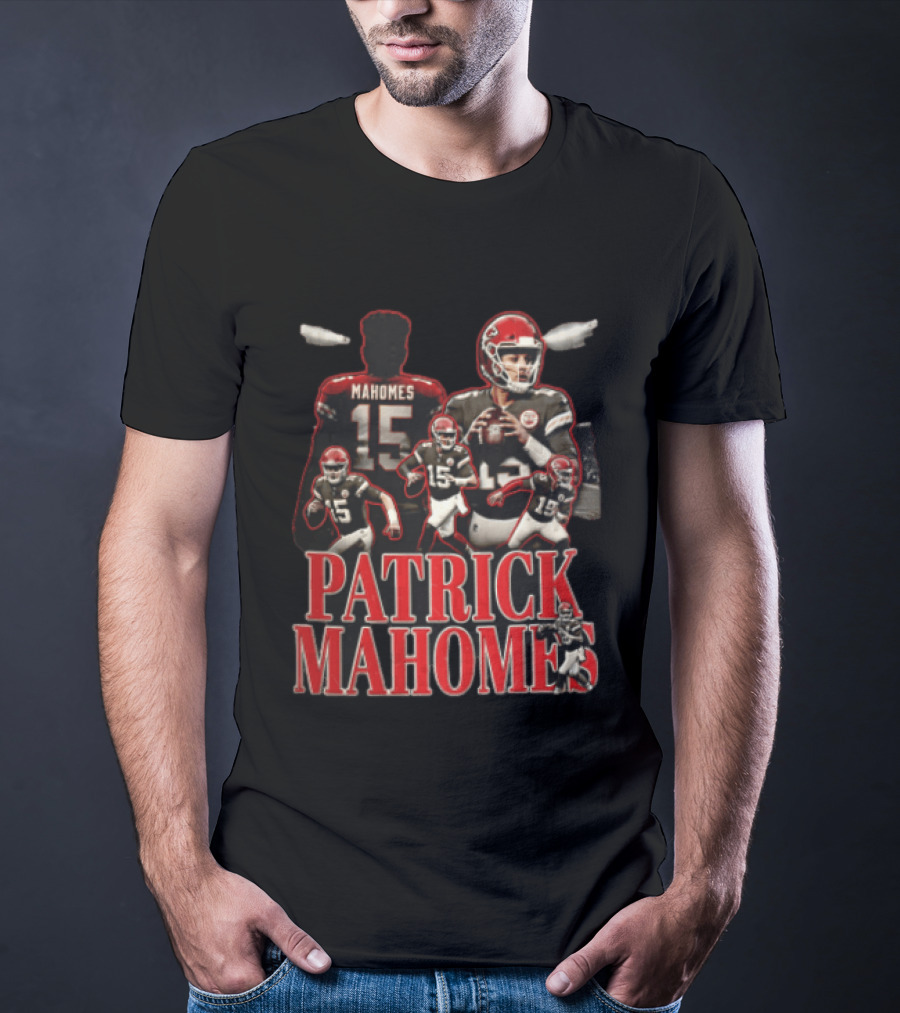 Kansas City Chiefs Patrick Mahomes Vintage Football Player Collage T-Shirt