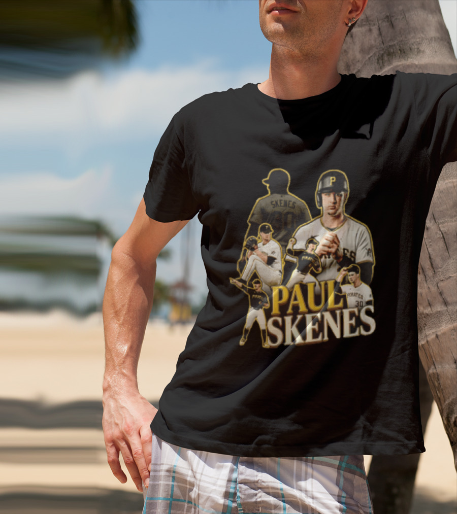 Pittsburgh Pirates Paul Skenes Jersey Pitching Fielding Action T-Shirt