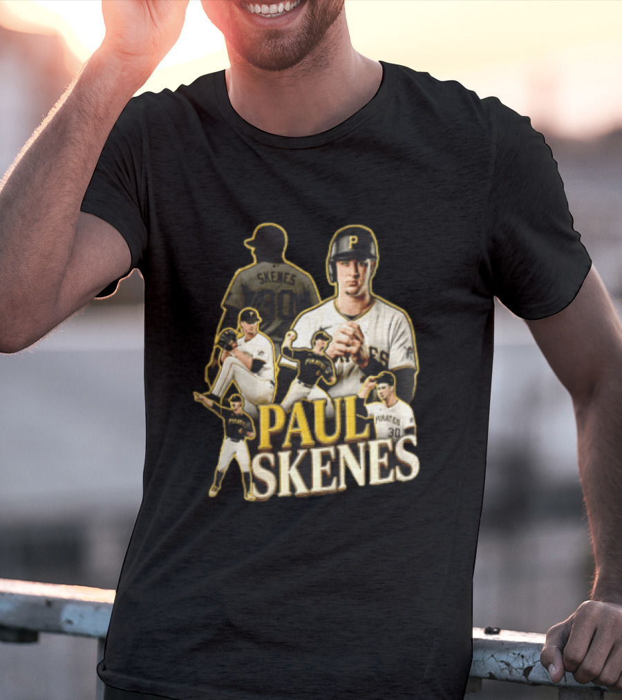 Pittsburgh Pirates Paul Skenes Jersey Pitching Fielding Action T-Shirt