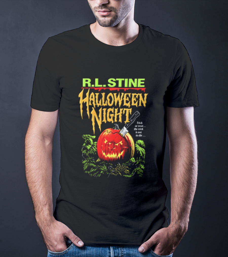 R L Stine Halloween Night Pumpkin Knife Trick Or Treat T-Shirt