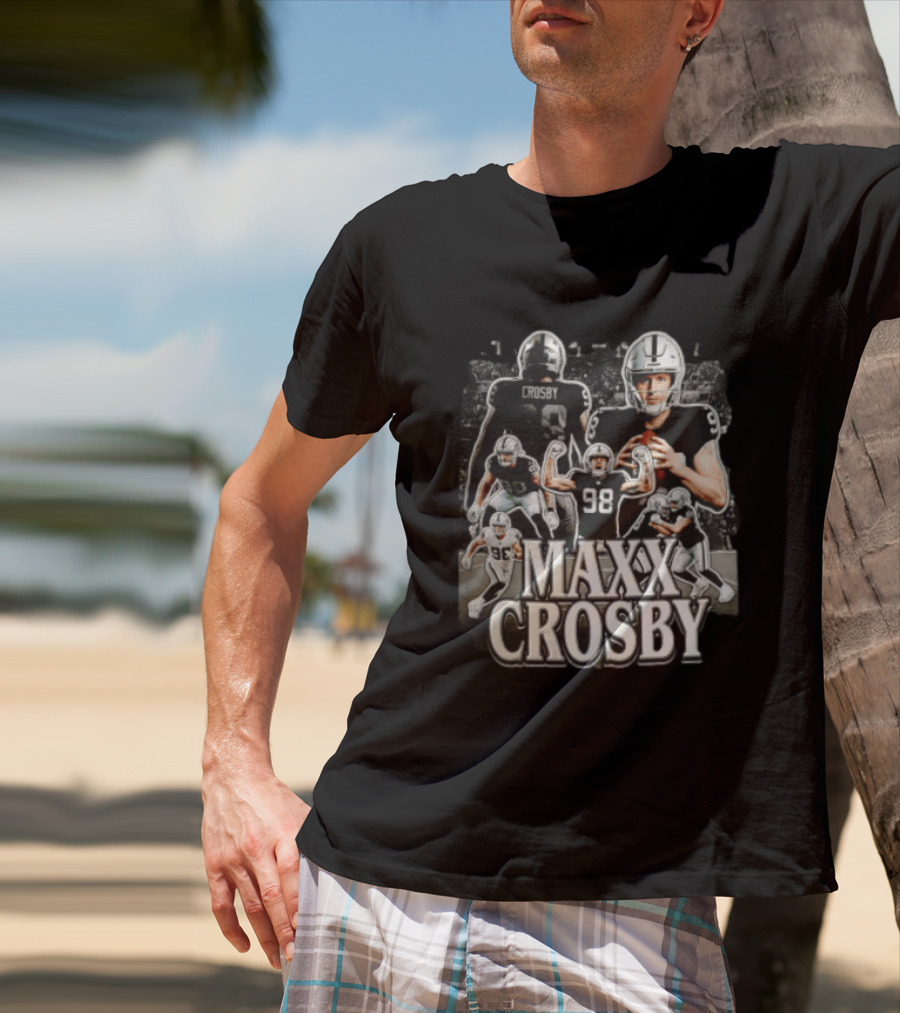 Las Vegas Raiders Maxx Crosby Multiple Action Poses Football Player T-Shirt