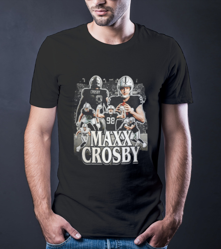 Las Vegas Raiders Maxx Crosby Multiple Action Poses Football Player T-Shirt