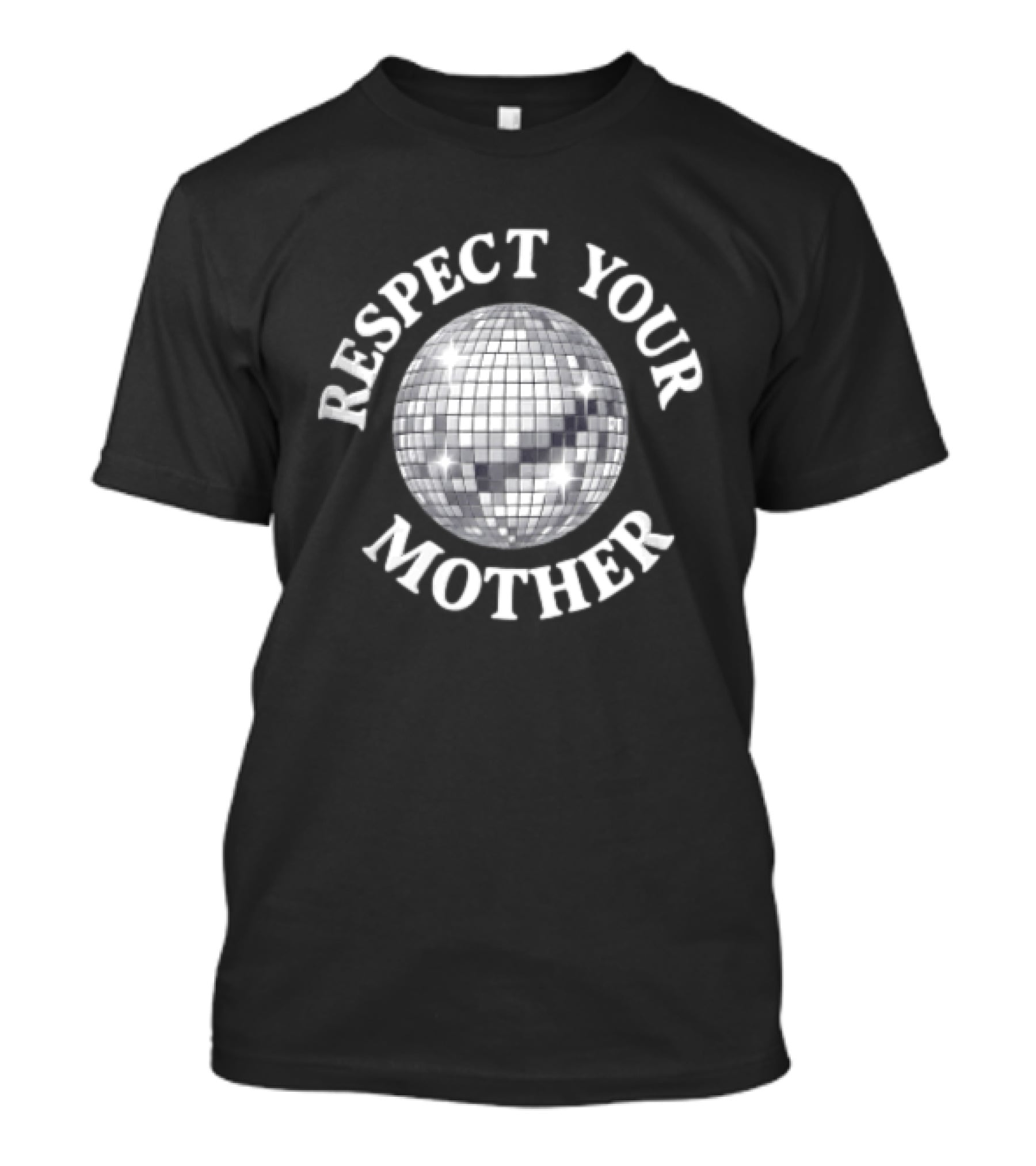 Respect Your Mother Disco Ball Earth White T-Shirt