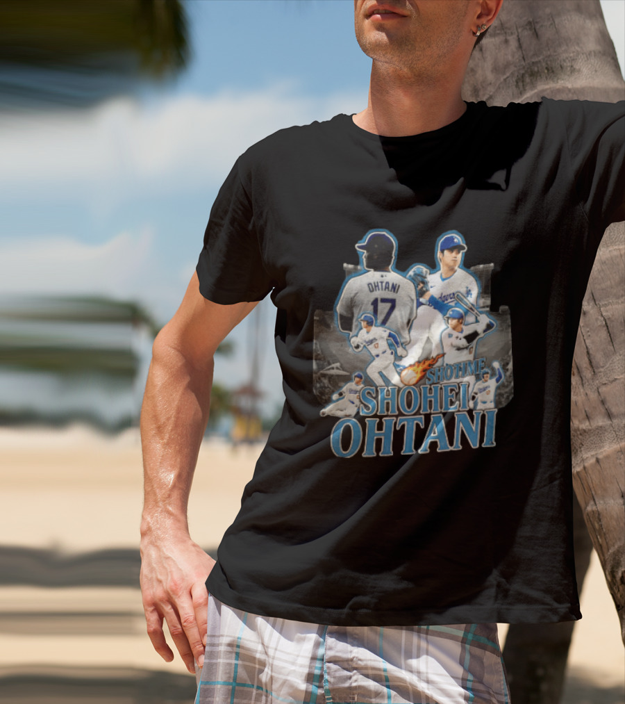 Los Angeles Dodgers Shohei Ohtani Shotime Multiple Baseball Poses T-Shirt