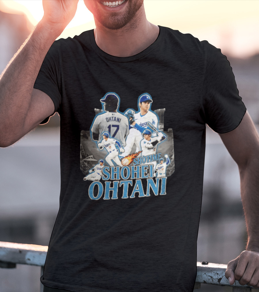 Los Angeles Dodgers Shohei Ohtani Shotime Multiple Baseball Poses T-Shirt