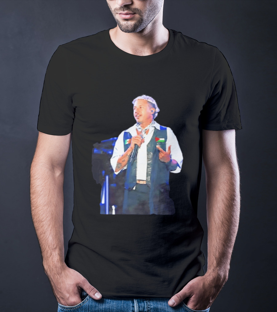 Macklemore Live Performance Vest With Flag Patches T-Shirt