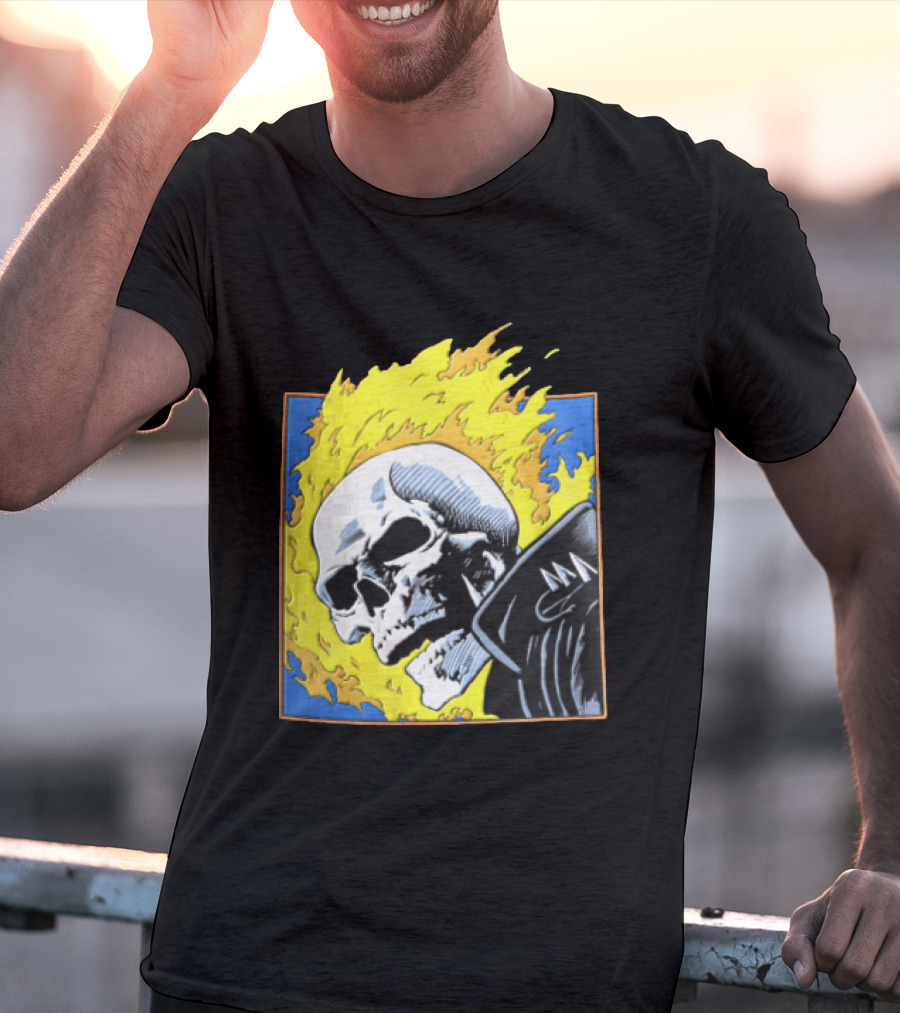Marvel Ghost Rider Flaming Skull 1976 Comic Cover T-Shirt