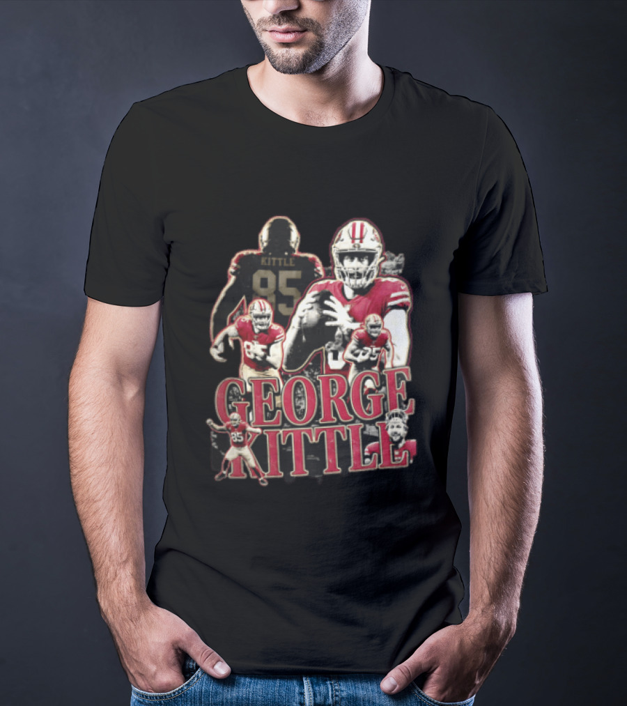 San Francisco 49ers George Kittle Number 85 Football Collage T-Shirt