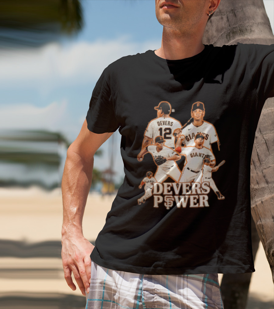 San Francisco Giants Devers Power Baseball Player Action Poses T-Shirt
