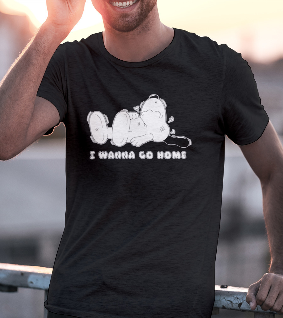 Peanuts Snoopy I Wanna Go Home Charlie Brown T-Shirt