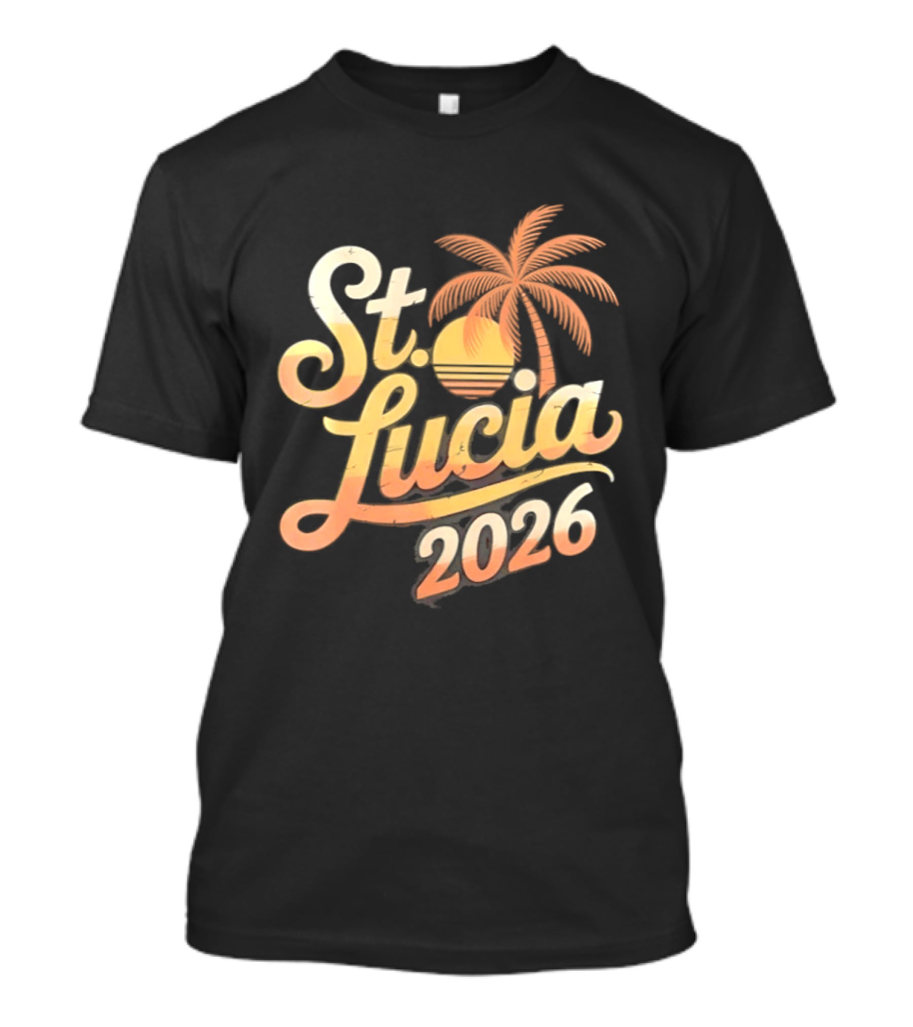 St. Lucia 2026 Palm Tree And Sunset T-Shirt
