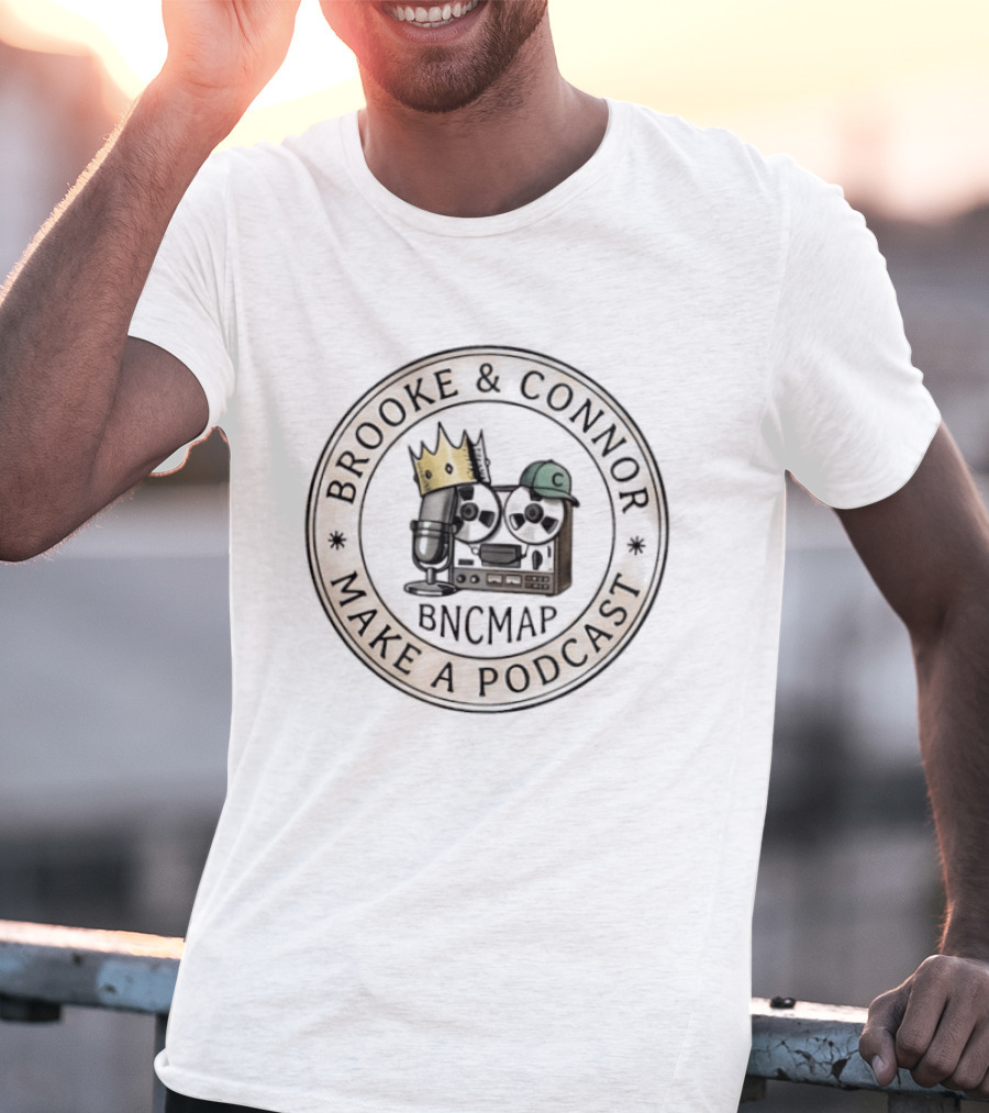 Brooke Connor BNCMAP Make A Podcast Mic And Crown Circular T-Shirt