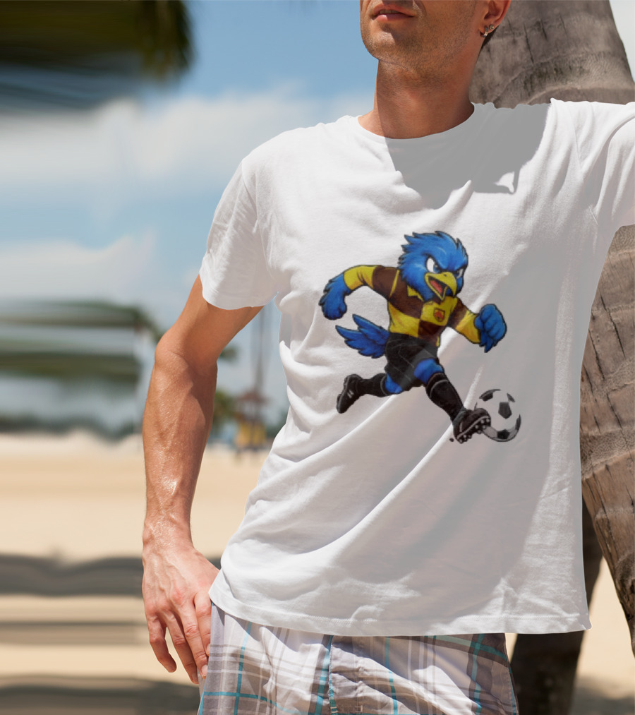 Cardiff Riverside Football Bluebird Mascot Soccer Player T-Shirt