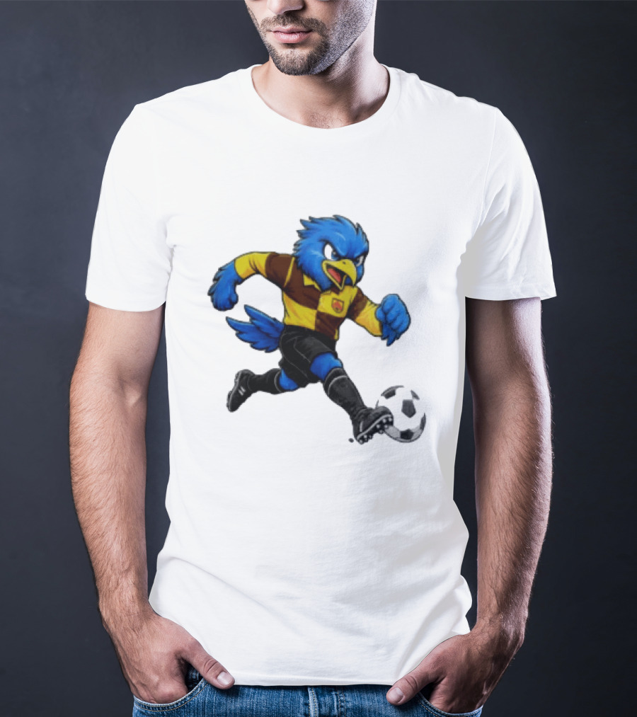Cardiff Riverside Football Bluebird Mascot Soccer Player T-Shirt