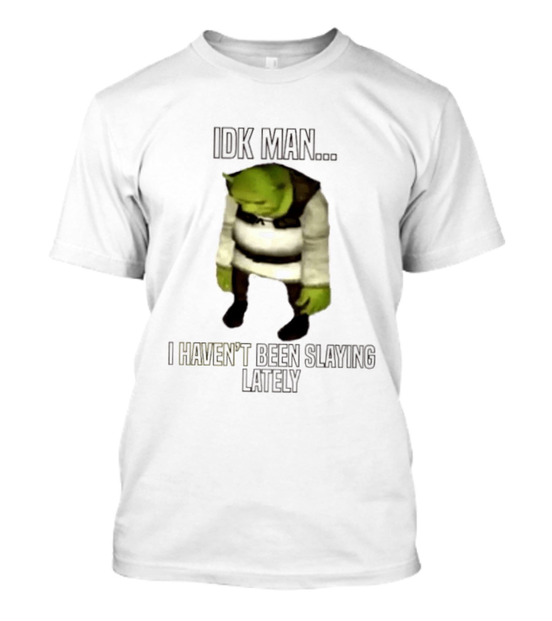 IDK Man Shrek I Haven't Been Slaying Lately Meme Text Image Iconic Movie T-Shirt