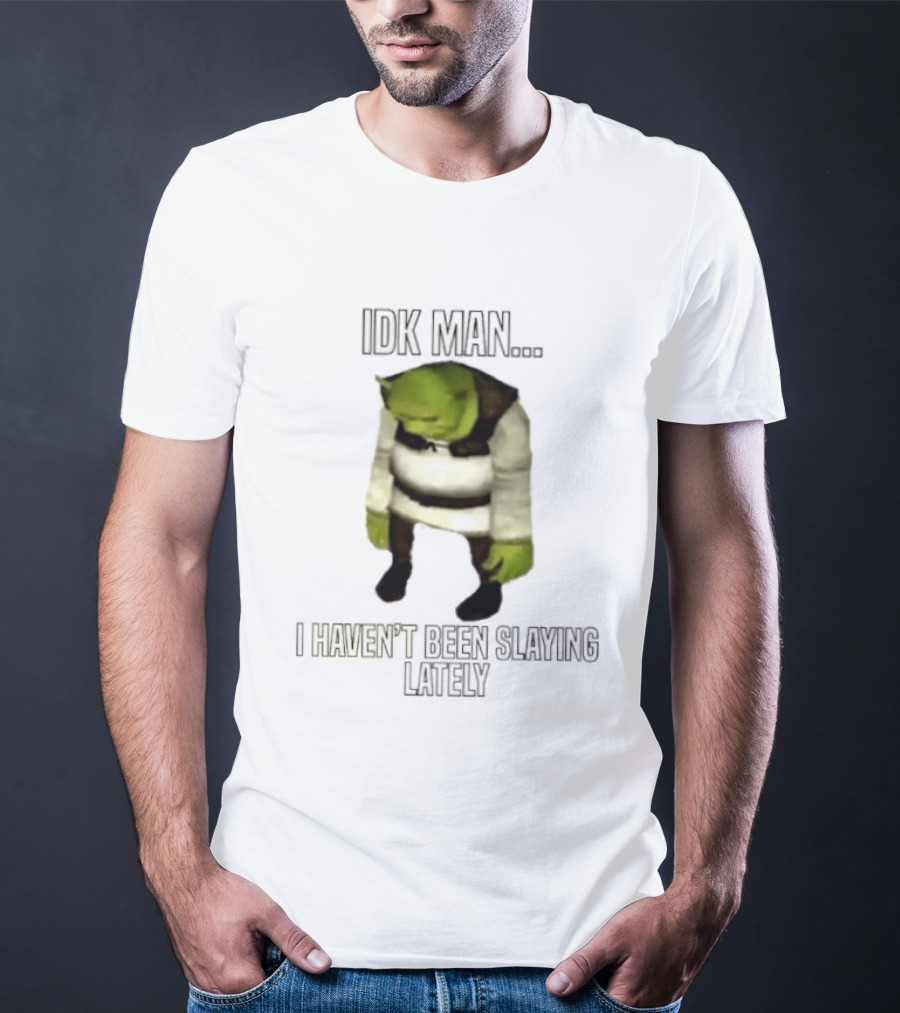 IDK Man Shrek I Haven't Been Slaying Lately Meme Text Image Iconic Movie T-Shirt