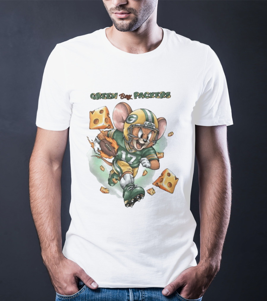 Green Bay Packers 17 Jerry Mouse Football Cheese T-Shirt